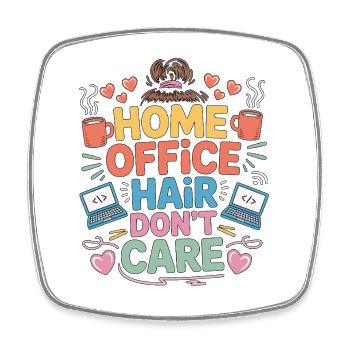 Remote Developer Home Office Hair Web Developer - Square fridge magnet - white - Front