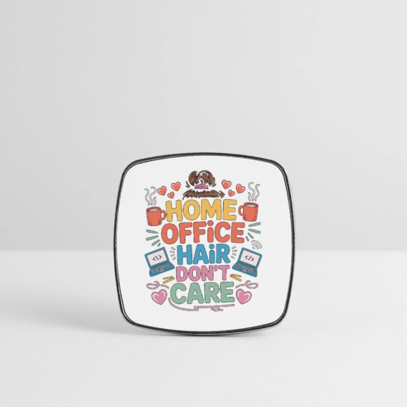 Remote Developer Home Office Hair Web Developer Square fridge magnet