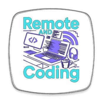 Remote Developer Remote And Coding Web Programmer - Viereckiger Kühlschrankmagnet - Weiß - Vorne