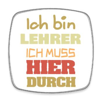 Geschenk für Lehrer - Viereckiger Kühlschrankmagnet - Weiß - Vorne