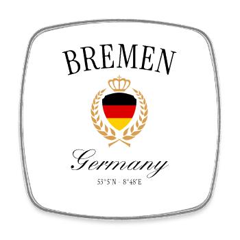 Bremen Deutschland Wappen Krone – Reise Souvenir - Viereckiger Kühlschrankmagnet - Weiß - Vorne