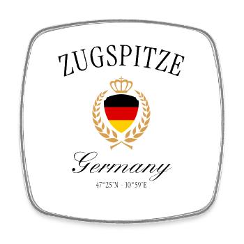 Zugspitze Deutschland Wappen Krone – Alpen Reise - Viereckiger Kühlschrankmagnet - Weiß - Vorne