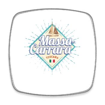 Massa-Carrara Toskana in Italien mit Schiff Design - Viereckiger Kühlschrankmagnet - Weiß - Vorne