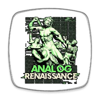 Analog Renaissance - Viereckiger Kühlschrankmagnet - Weiß - Vorne