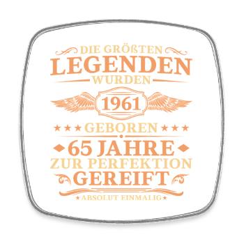 Größte Legenden 1961 geboren – 65. Geburtstag - Viereckiger Kühlschrankmagnet - Weiß - Vorne