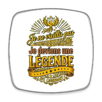 Je ne vieillis pas je deviens une légende Phénix - Magnet carré - blanc - Devant