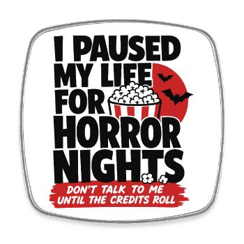 Horror Nights Credits Roll - Viereckiger Kühlschrankmagnet - Weiß - Vorne