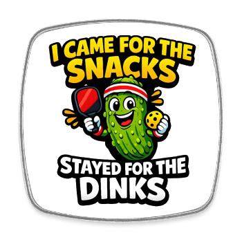 Gurkenheld : Des snacks au lieu de dinks - Magnet carré - blanc - Devant