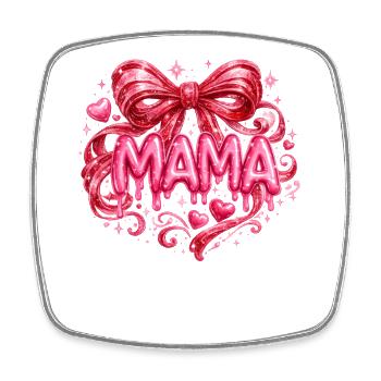 Mama Glitter Leopard Blumen Muttertag Geschenk  - Viereckiger Kühlschrankmagnet - Weiß - Vorne