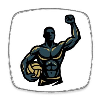 Équipe d’athlètes musculaires des joueurs de beach-volley-ball - Magnet carré - blanc - Devant