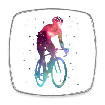 Bicycle Road Cyclist Space Kids Road Bike - Square fridge magnet - white - Front