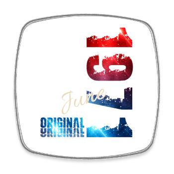 Cadeau du 55e anniversaire Millésime juin 1971 - Magnet carré - blanc - Devant