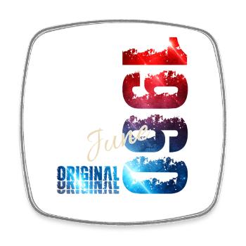 Cadeau pour le 66e anniversaire Vintage juin Années 1960 - Magnet carré - blanc - Devant