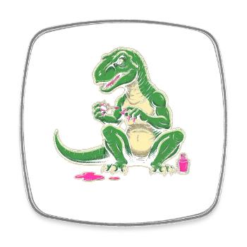 Dino Nail Polish Chaos - Square fridge magnet - white - Front