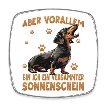Teckel Wiener Dog kleiner Jagdhund Design - Viereckiger Kühlschrankmagnet - Weiß - Vorne