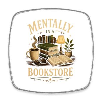 Bibliothek Bücherwurm Fiction Fan Design - Viereckiger Kühlschrankmagnet - Weiß - Vorne