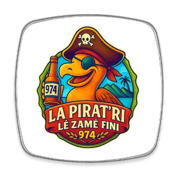 La pirat'ri lé zamé finiv974 - Magnet carré - blanc - Devant