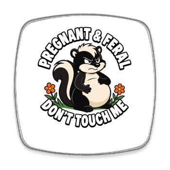 Pregnant and wild skunk pregnancy: Fi - Square fridge magnet - white - Front
