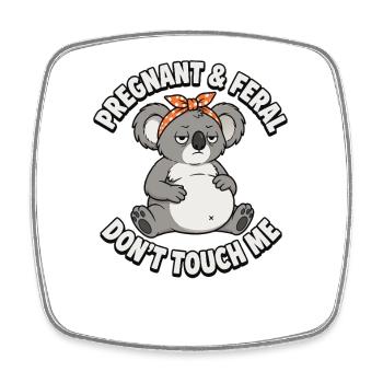 Pregnant and wild koala pregnancy: fingers - Square fridge magnet - white - Front