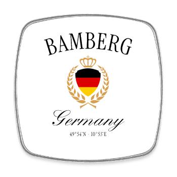 Bamberg Deutschland Wappen Krone – Reise Souvenir - Viereckiger Kühlschrankmagnet - Weiß - Vorne