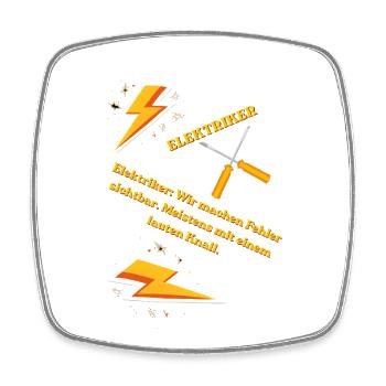 Elektriker T-Shirt Lustiges Geschenk Beruf Humor!! - Viereckiger Kühlschrankmagnet - Weiß - Vorne