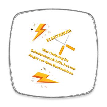 Elektriker T-Shirt Lustiges Geschenk Beruf Humor!! - Viereckiger Kühlschrankmagnet - Weiß - Vorne