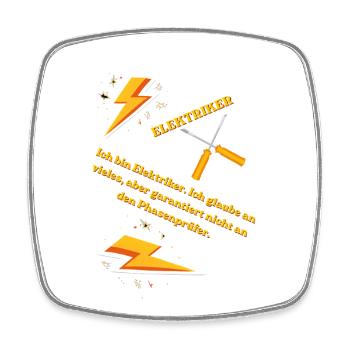 Elektriker T-Shirt Lustiges Geschenk Beruf Humor!! - Viereckiger Kühlschrankmagnet - Weiß - Vorne
