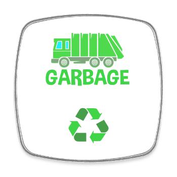 Garbage Can Garbage Truck Garbage Truck Garbage Man - Square fridge magnet - white - Front