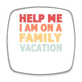 Help Me on a Family Vacation Pastel - Square fridge magnet - white - Front