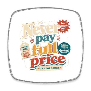Couponing Coupon Coupons - Square fridge magnet - white - Front