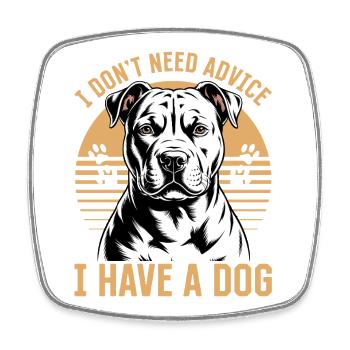 Pitbull Terrier Pittie Dog Breed - Square fridge magnet - white - Front
