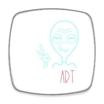 Alien But Is It Art Kunst Spruch Retro - Viereckiger Kühlschrankmagnet - Weiß - Vorne