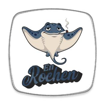 En Rochen Bas-Allemand Humour de fumeur de la mer du Nord - Magnet carré - blanc - Devant