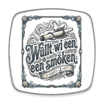 Plattdeutsch Kiffer Humor Nordsee Moin Spruch - Viereckiger Kühlschrankmagnet - Weiß - Vorne