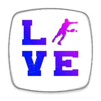 Pickleball Community Fans lieben Pickleballspieler - Viereckiger Kühlschrankmagnet - Weiß - Vorne