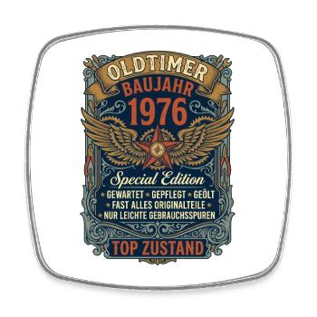 Oldtimer Baujahr 1976 50. Geburtstag Vintage - Viereckiger Kühlschrankmagnet - Weiß - Vorne