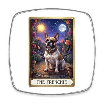 French Bulldog Tarot - Square fridge magnet - white - Front