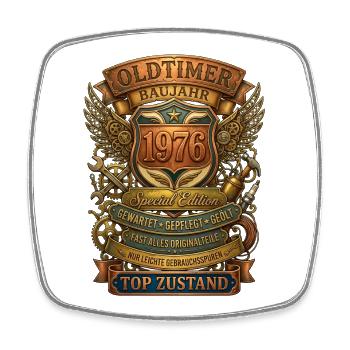 Oldtimer 1976 Geburtstag Retro Steampunk - Magnet carré - blanc - Devant