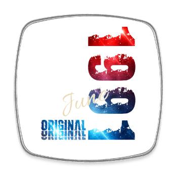 Cadeau du 35e anniversaire Millésime de juin Millésime 1991 - Magnet carré - blanc - Devant