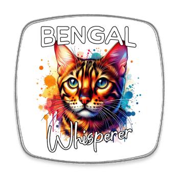 Bengal Cat Whisperer - Square fridge magnet - white - Front