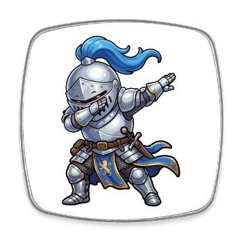 Kinder Dabben Knight Ren Faire Mittelalter - Viereckiger Kühlschrankmagnet - Weiß - Vorne