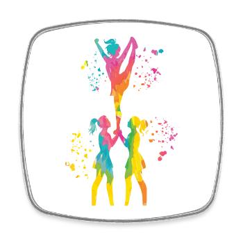 Cheerpom pom girls Mom Cheerleading - Magnet carré - blanc - Devant