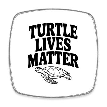 La vie des tortues compte - Magnet carré - blanc - Devant