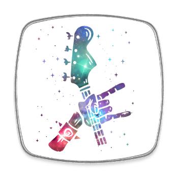 Guitarist Guitar Player Space Kids Guitar - Square fridge magnet - white - Front