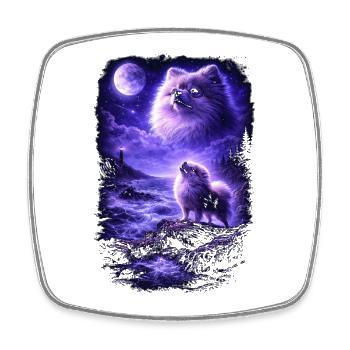 Dog Mom Dog Dad - Square fridge magnet - white - Front