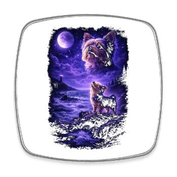 Dog Mom Dog Dad - Square fridge magnet - white - Front