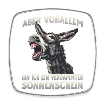 Grauesel Zwergesel  Esel Bauernhof Langohresel - Viereckiger Kühlschrankmagnet - Weiß - Vorne