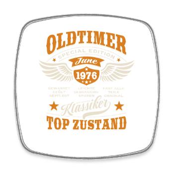 Oldtimer Juni 1976 | Geburtstag Geschenk - Viereckiger Kühlschrankmagnet - Weiß - Vorne