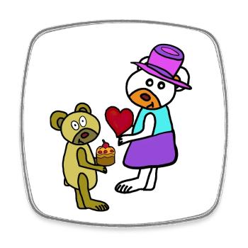 Teddy Ours d’anniversaire des enfants pour la fête des mères - Magnet carré - blanc - Devant