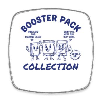 Booster Pack Sammlung Seltene Karte Finde glänzende Folie - Viereckiger Kühlschrankmagnet - Weiß - Vorne